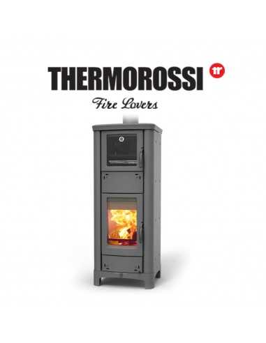 TERMOSTUFA A LEGNA ARDHEA F EVO5 EASY CON FORNO RIVESTIMENTO GRIGIO ANTRACITE