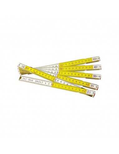 DOPPIMETRO LEGNO BIANCO-GIALLO 2M 