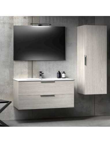 Collezione Smile mobile con finitura Grey, specchio e lampada cromo 60 cm