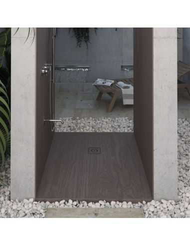 Piatto Doccia QUARE Relief Plus 80x80X2,5 Legno con griglia e piletta